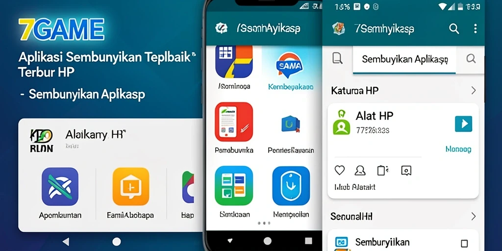 Tampilan antarmuka 7GAME yang ramah pengguna untuk menyembunyikan aplikasi.