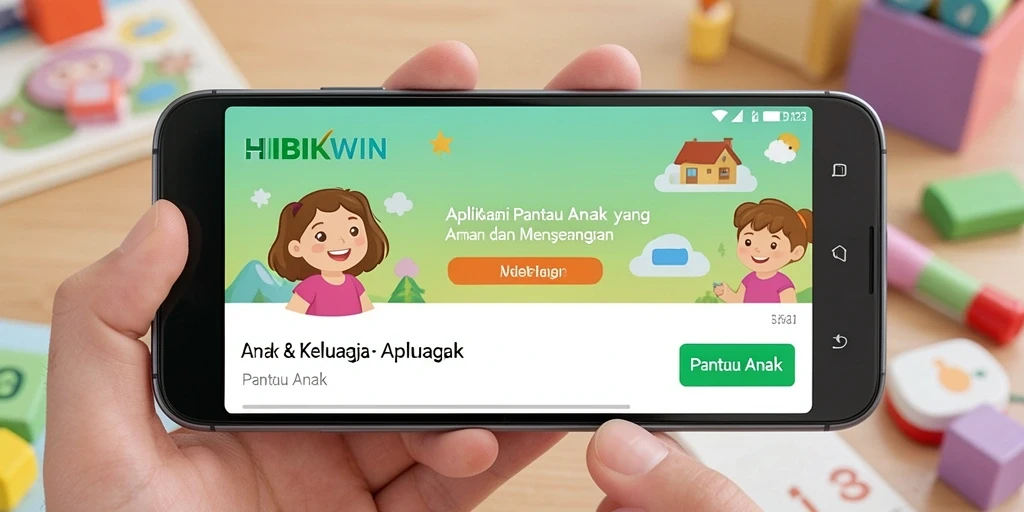 Antarmuka HIBIKWIN yang user-friendly untuk memantau anak dengan mudah.