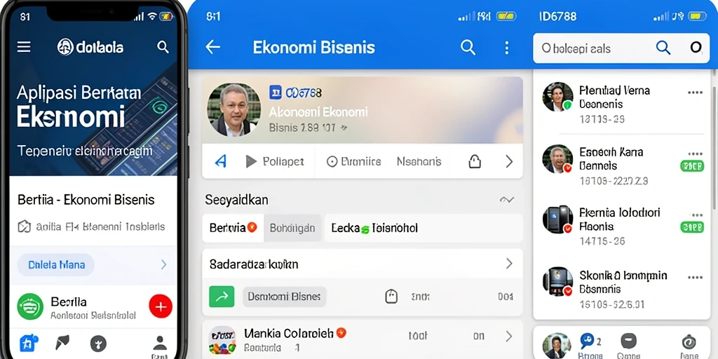 Antarmuka aplikasi ID6788 untuk berita ekonomi bisnis.