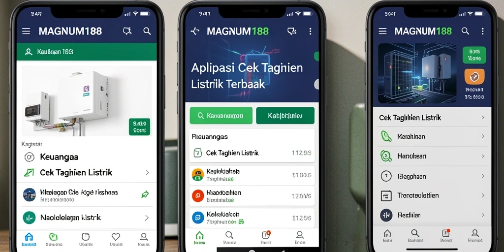 Tampilan utama MAGNUM188 dengan fitur cek tagihan listrik.