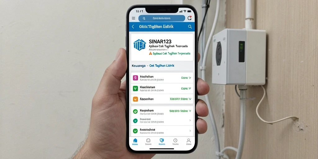 Antarmuka aplikasi SINAR123 yang sederhana dan informatif.